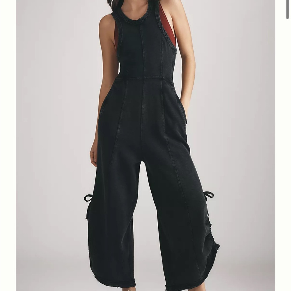 Anthropologie Daily Practice Horizon Wide-Leg Knit Jumpsuit